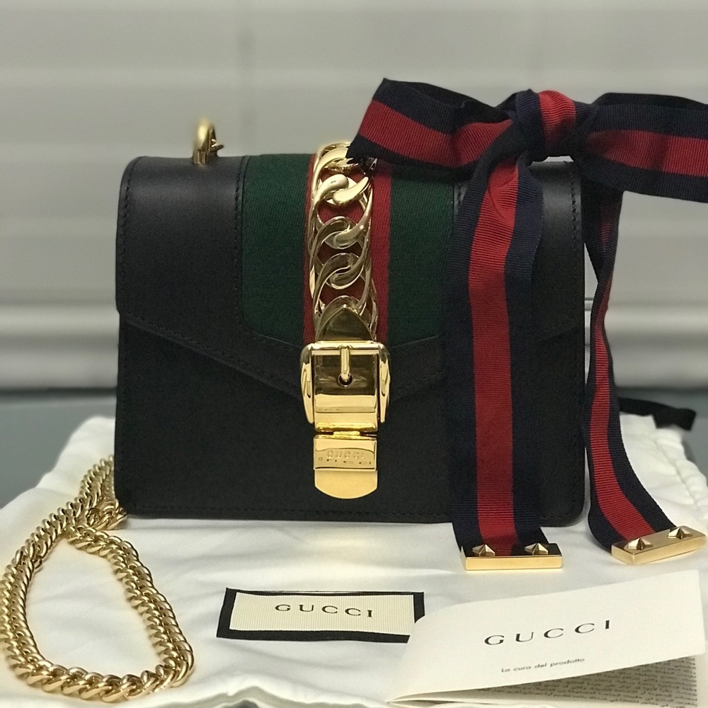Gucci Sylvie Leather Mini Chain Bag